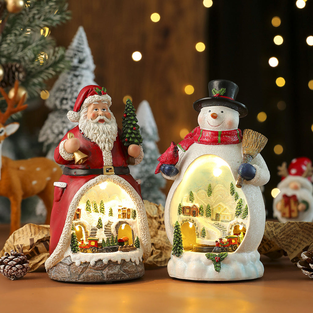 Christmas Resin Rotating LED Lamp Ornaments