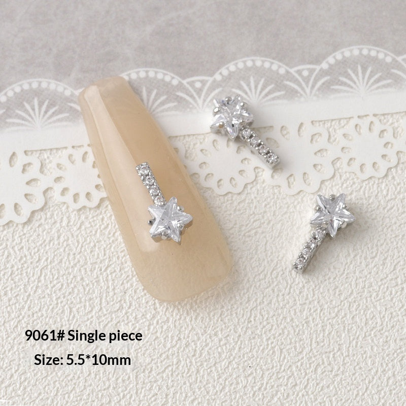 Argent Zircon Bow Nail Art Accessoires