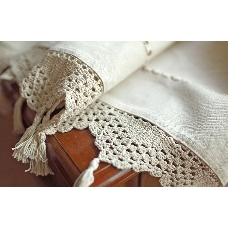 Linge de coton vieux coquin Crochet Rode de café Rideau