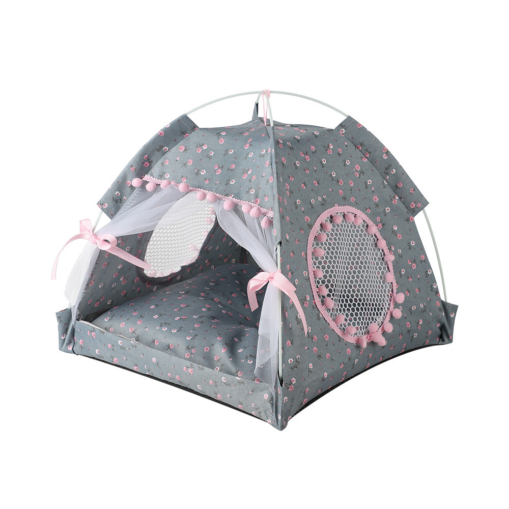 Chat Litter Kennel Été Maison semi-fermée Mat Mat