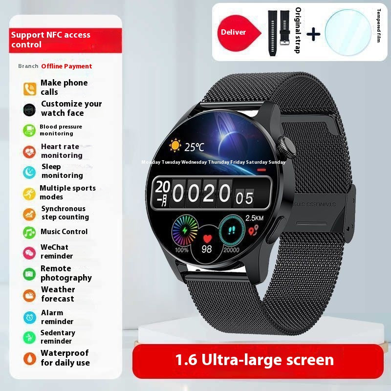 Bracelet de sport Smart Watch Homme Pression artérielle Bluetooth