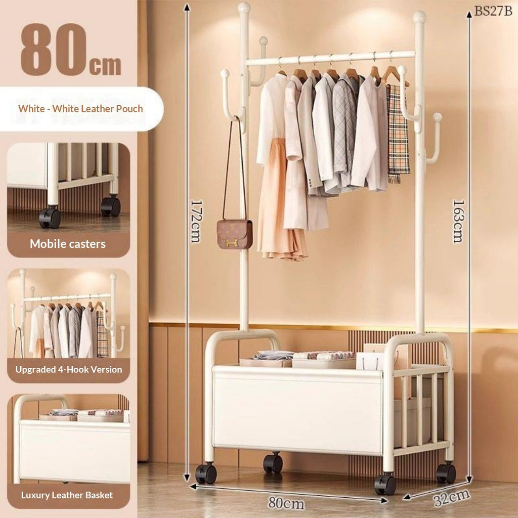 Étage de rack de vêtements Tiroir amovible Armoire Rack Chambre à accrocher Rack Balcon