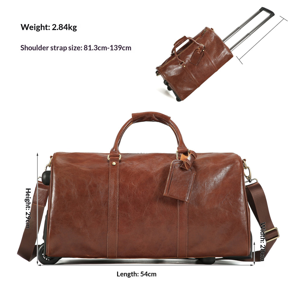 Sac de voyage en cuir de cheval fou