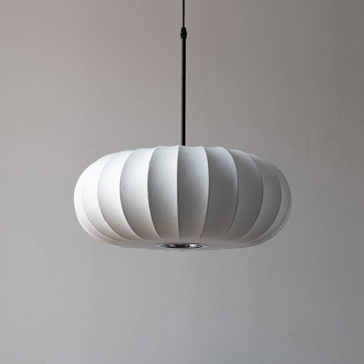Lampe artistiqueLumière pendentif en soie et citrouille dans le style japonais Wabi-Sabi