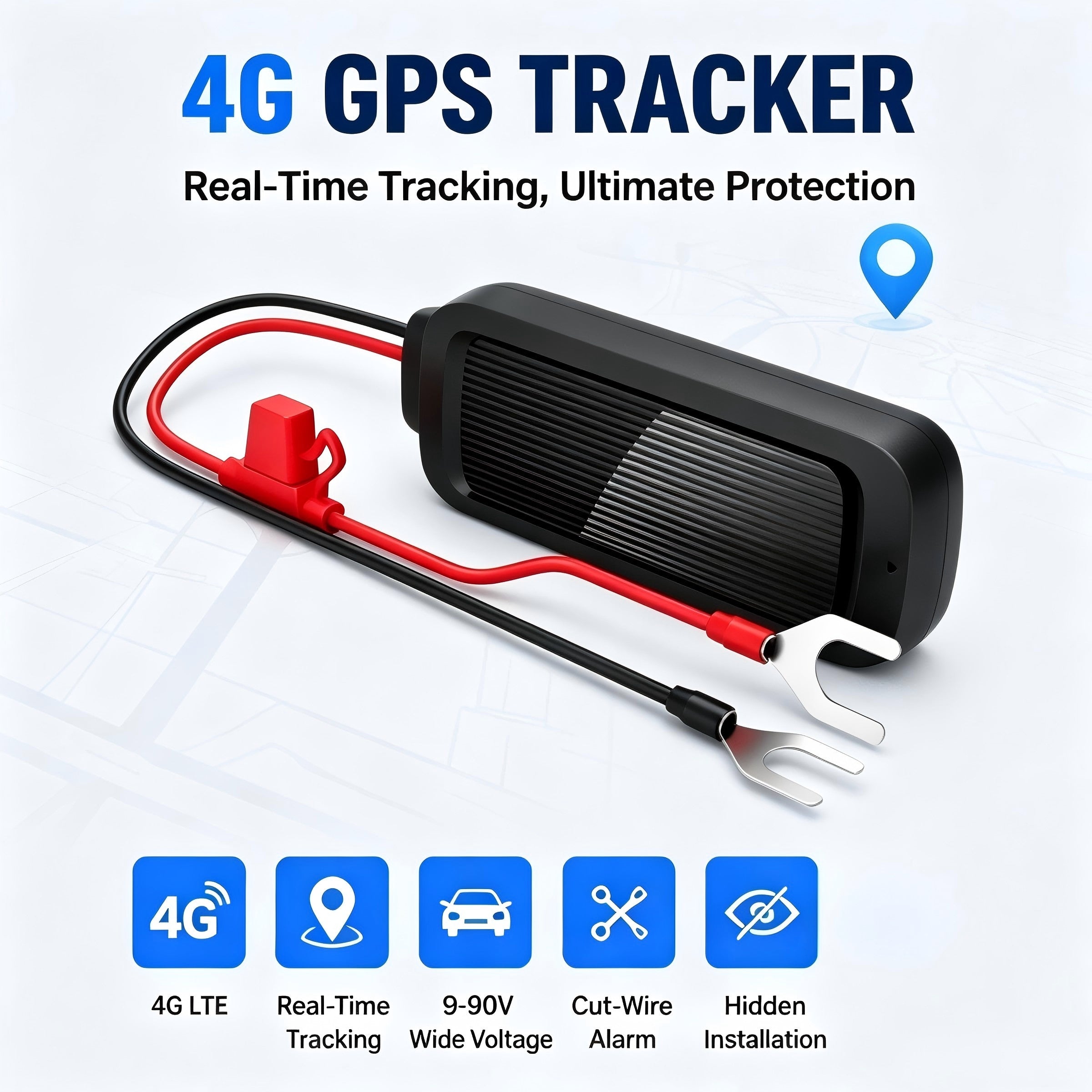 Tracker GPS 4G pour camion de moto Van temps réel de suivi de véhicule anti-vol fil coupé
