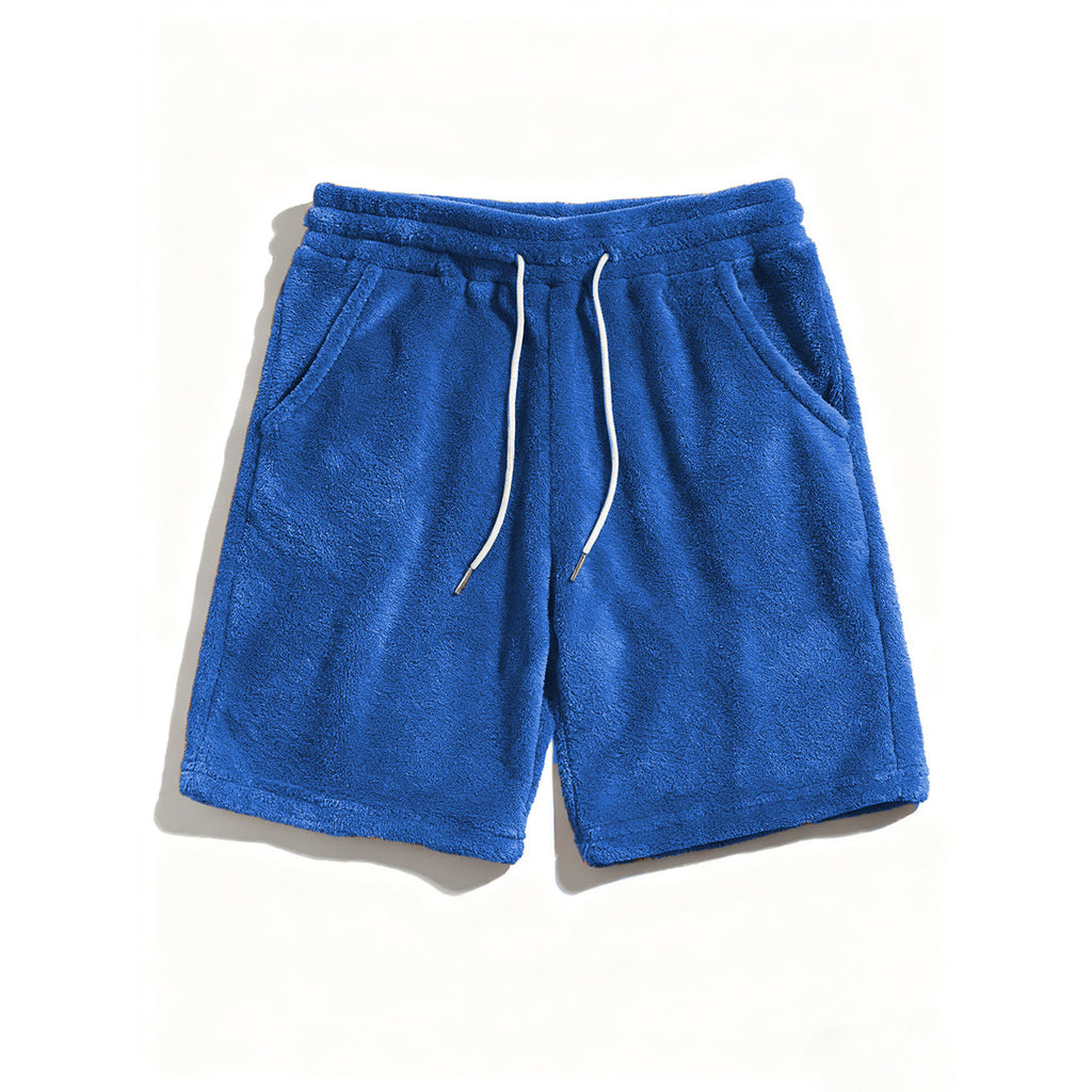 Homme SpringAutomn Coral-Fleece Sports-Style Casual Plus-Size Short