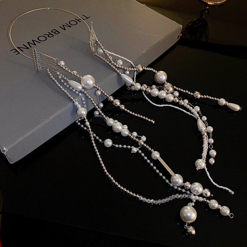 Perles de boule en cristal géométrique Chaîne Long Accessoires de cheveux