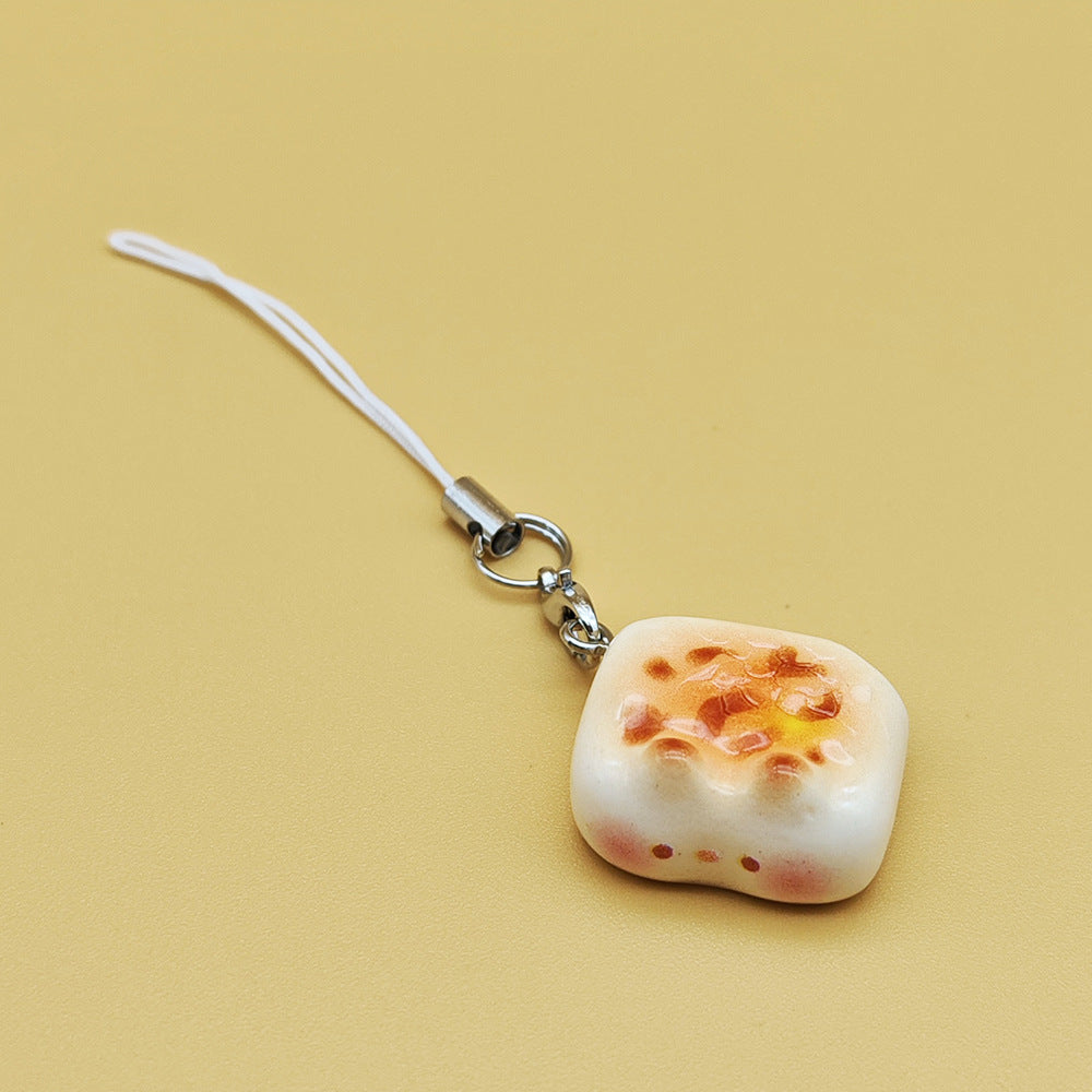 Cute kitten tart simulation phone charm