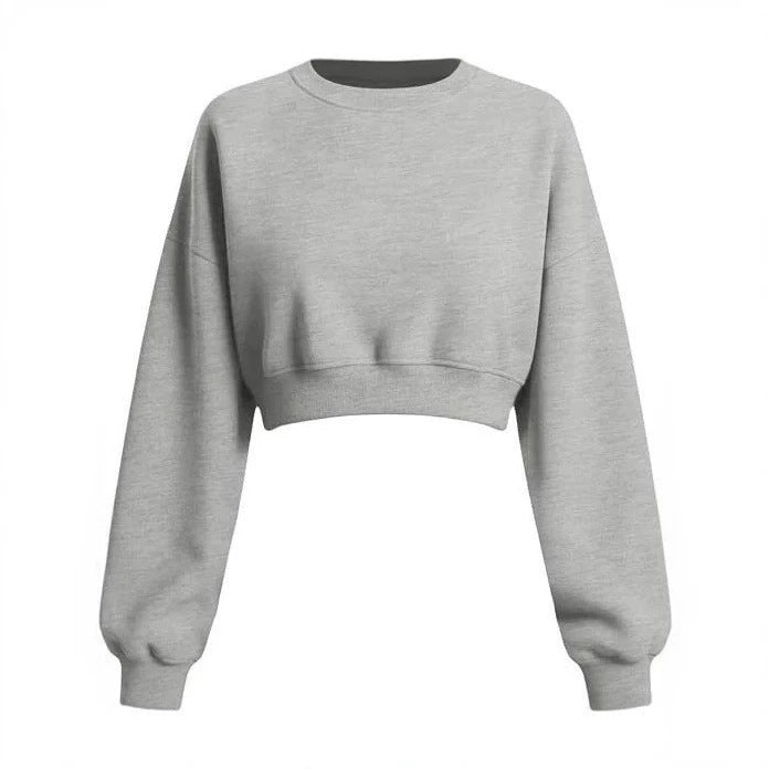 Pull Casual Sporty Top Cropped Loose-fit à manches longues Hoodie