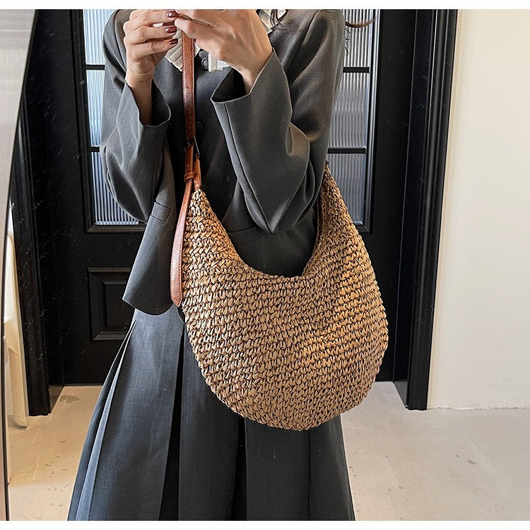 Sac à corde en papier en forme de U polyvalent et occasionnel pour l'épaule ou le corps croisé