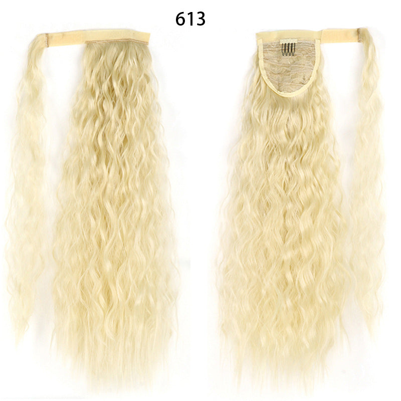 Ponytail Perruque Eau Wave Velcro Bande chimique fibre haute température soie