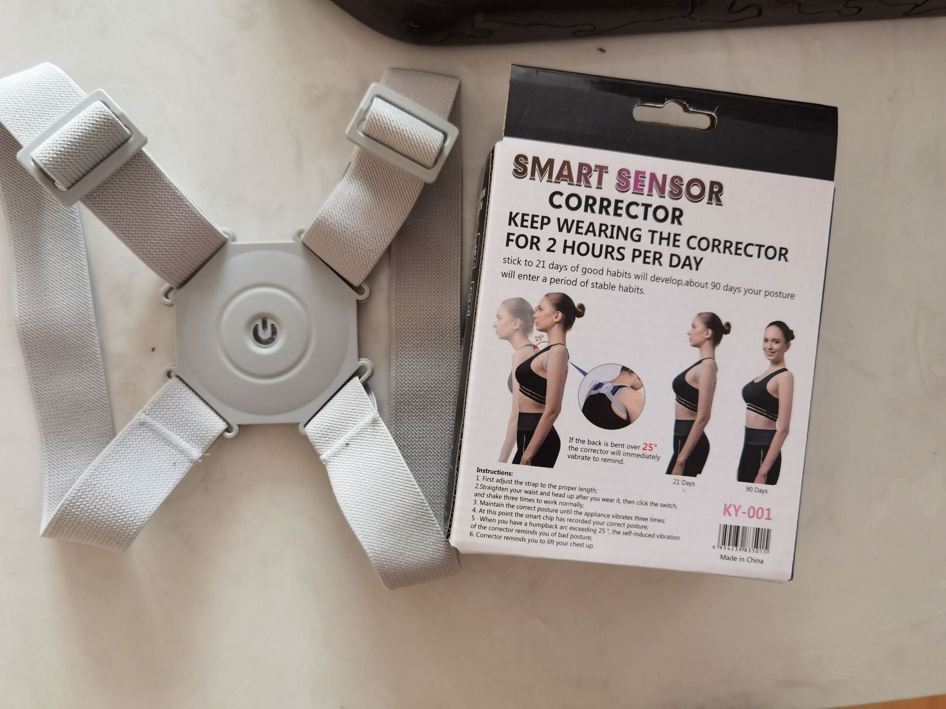 Correcteur de Posture intelligent Enfants réglables Adultes Courroies de correction du dos en temps réel P