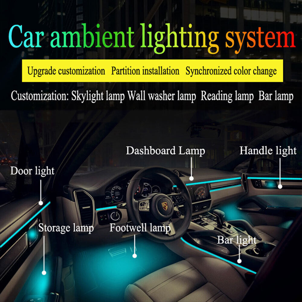 Symphony Full RGB LED voiture intérieur de lumière acrylique ambien bande de lumière contrôle APP