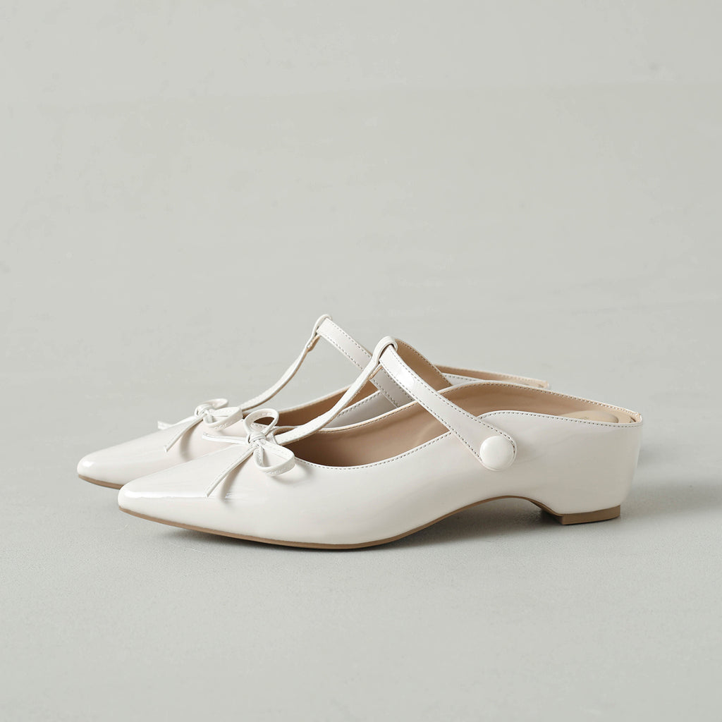 Femmes Élégantes Mini Bow T-Strap Slingback Mules matching Daily