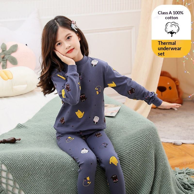 100 Sous-vêtements en coton Ensemble hauts et pantalons d'automne