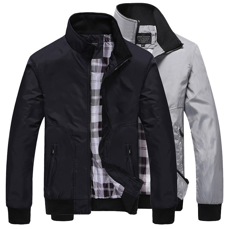 Manteau casual homme de style coréen avec un collier stand-up
