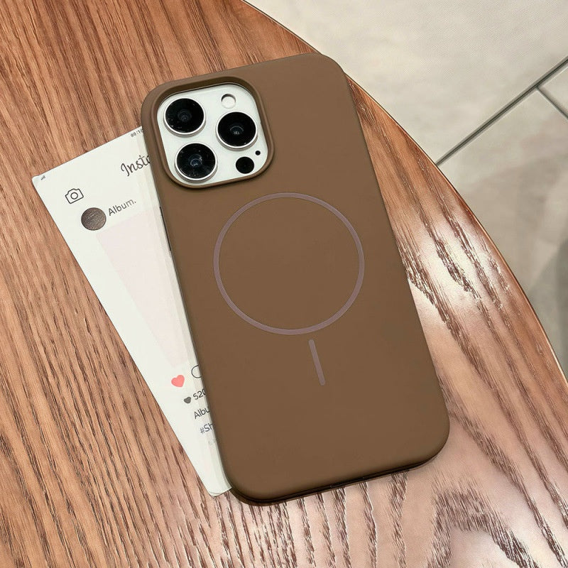 Boîtier de téléphone en silicone liquide avec un aimant de bague mince et un fini de peau