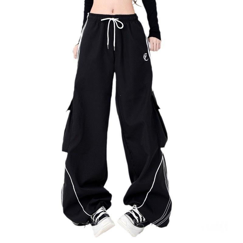 Drawstring Large-leg Relaxed-fit Cargo Joggers