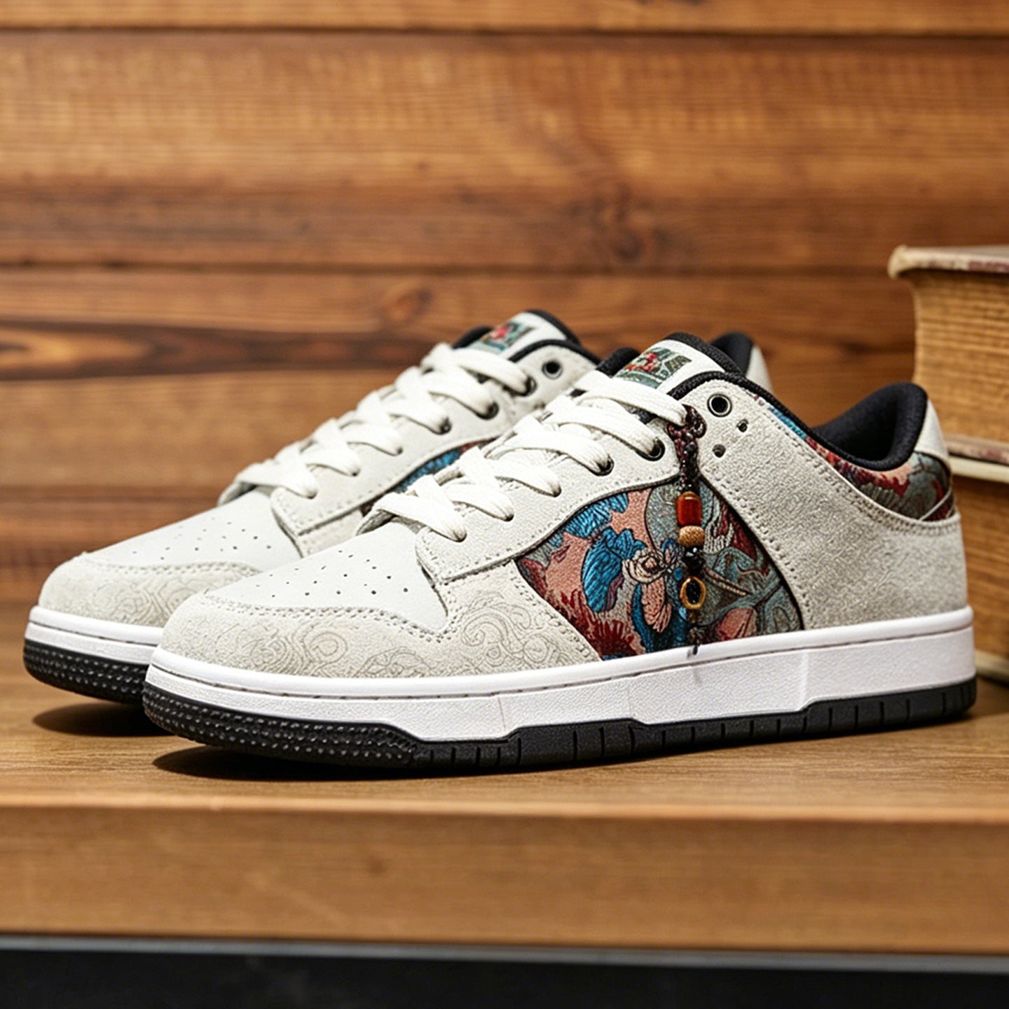 Hommes Chaussures peintes et brodées sport-casual