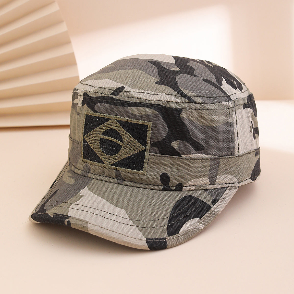Casquette de baseball à sommet plat avec drapeau brésilien brodé