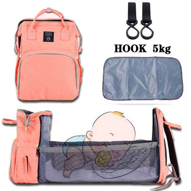 Pliage de la mode de crèche Maternelle et bébé Grande capacité Double épaule sac à dos papa