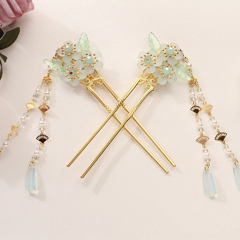 Antique Hanfu coiffure Tassel mariée épingle à cheveux étape Shaking Insert peigne cheveux bijoux