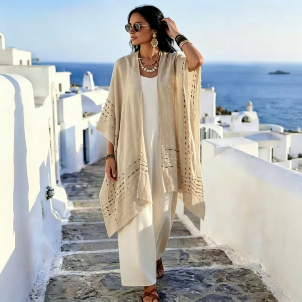 Nouveau style Sun-protective Shaw Womens Resort-style Knitted Cardigan