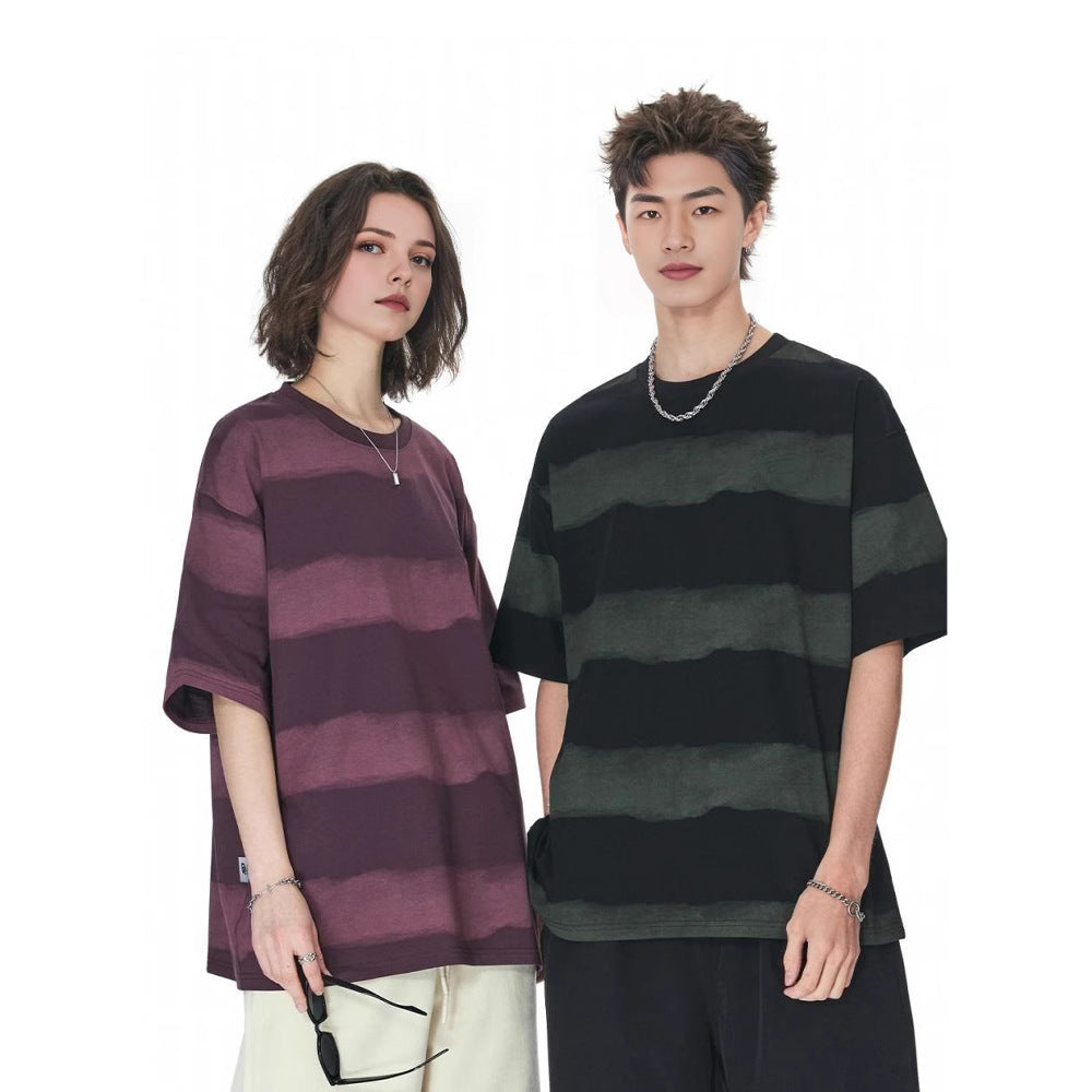 T-Shirt en coton à manches courtes rayées pour hommes