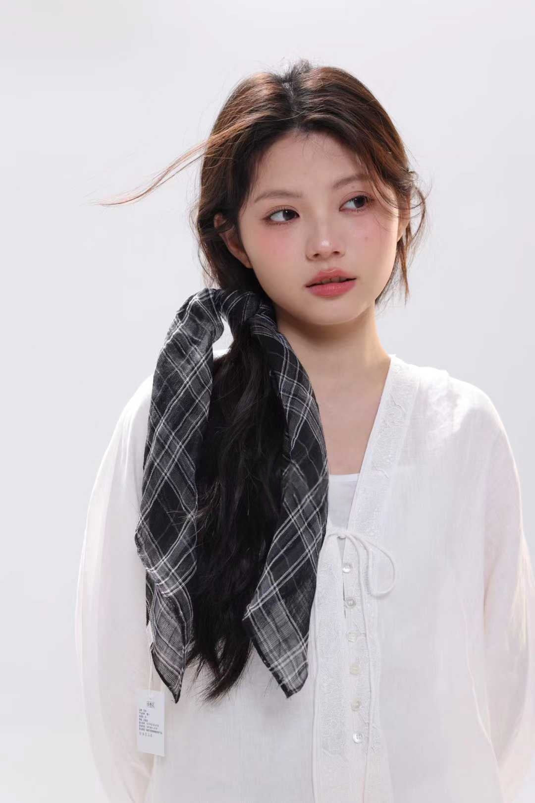 Femmes Retro Plaid Sun-Protective ScarfWaist Scarf