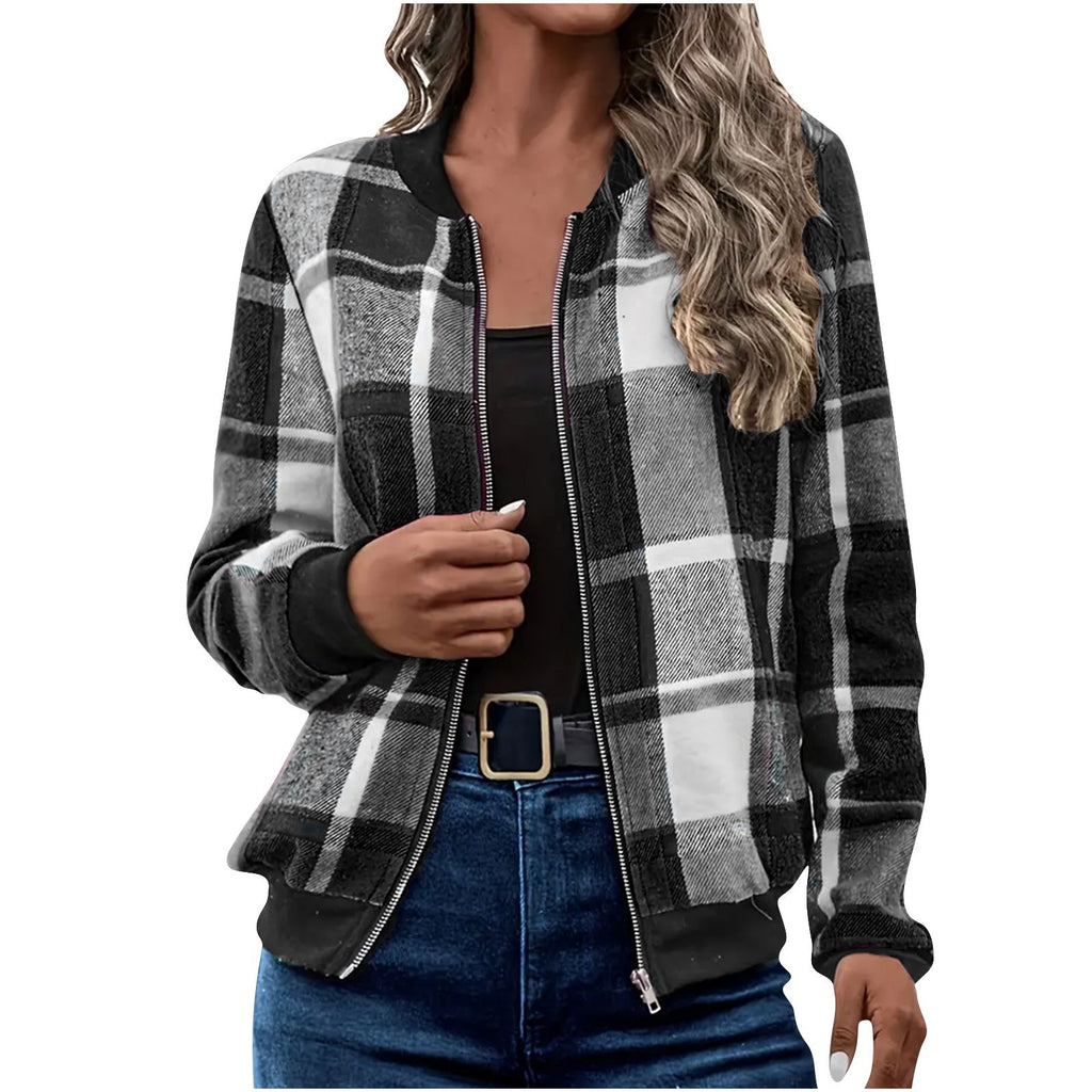 Veste zippée imprimée à manches longues pour femmes