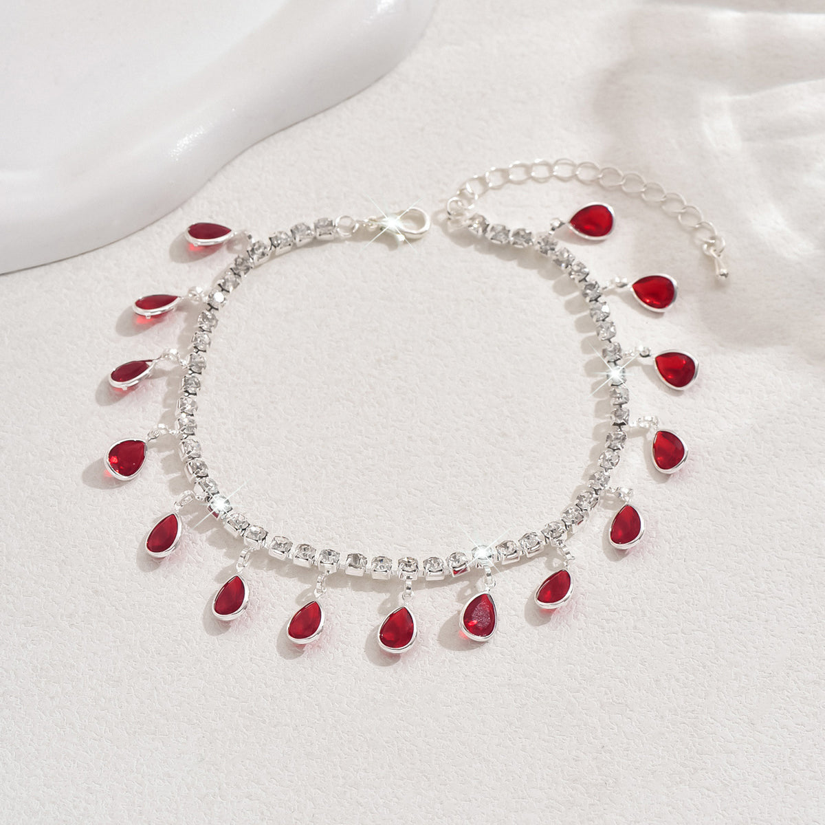 Léger Luxury et haut de gamme Zircon Water Drop Tassel Anklet