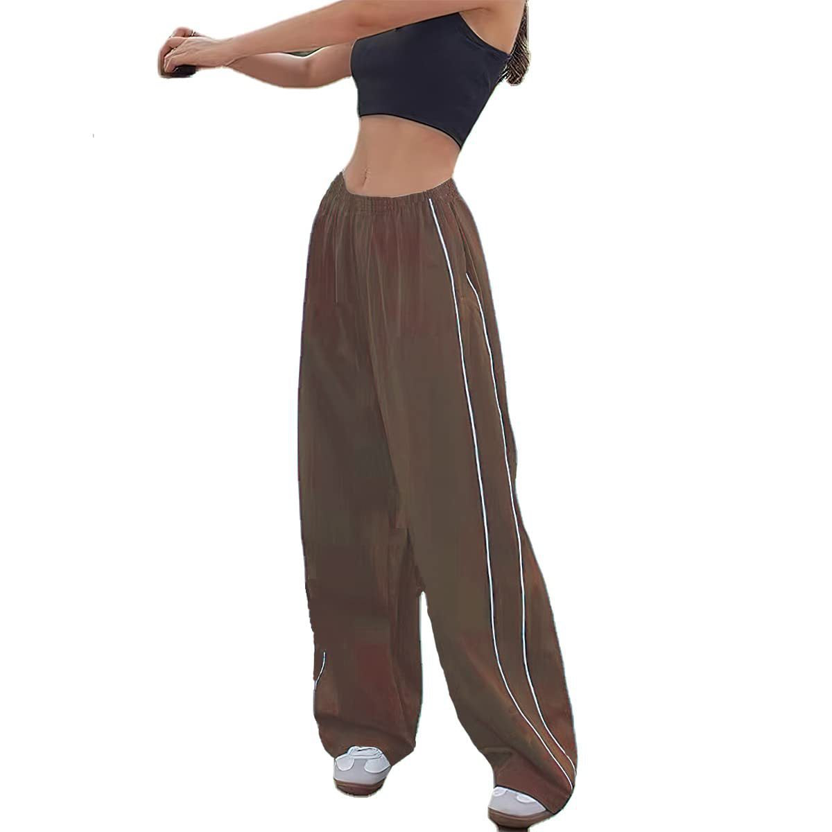L'été des femmes arrivée Unique cordon latéral Casual élastique taille multi couleur pantalons longs