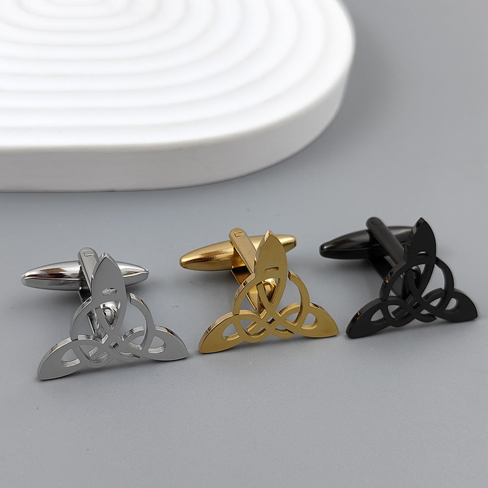 Triangle géométrique Triangle symmétrique Mensual Hollow Cufflinks