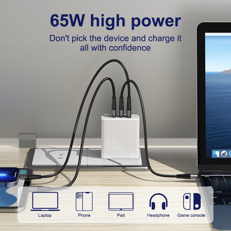 Chargeur Nitride Gallium 65W GaN Multiport