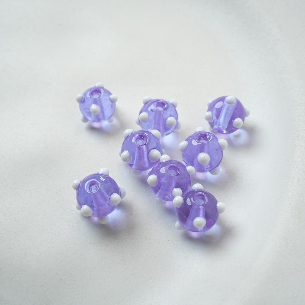 Perles en verre transparent à point de Polka pour les métiers de perles bricolage