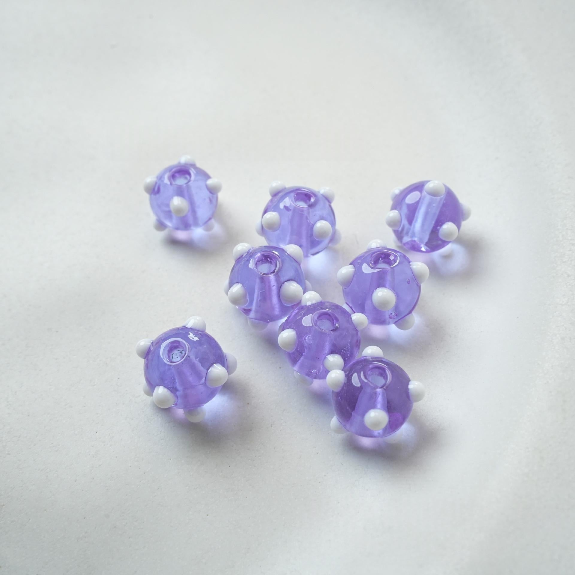 Perles en verre transparent à point de Polka pour les métiers de perles bricolage