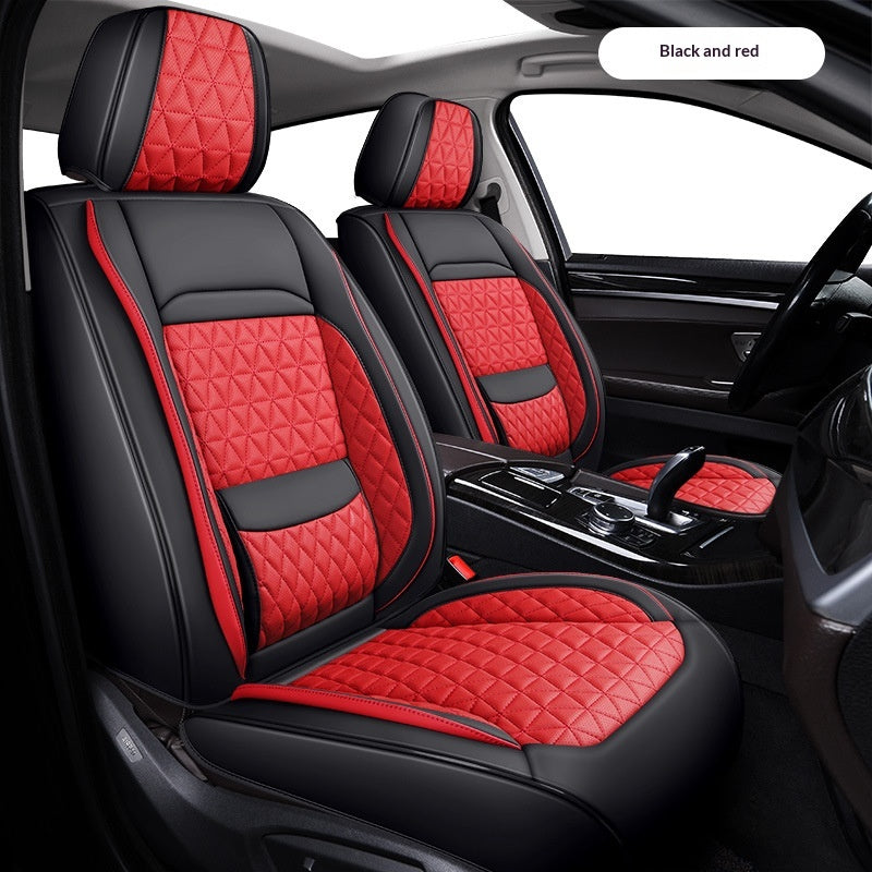Coussin de siège de voiture respirant en cuir Couverture universelle de siège toute-saison
