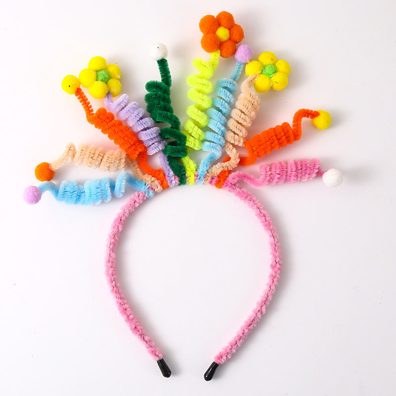Bande de cheveux en fil de fer twisty floral pour les femmes