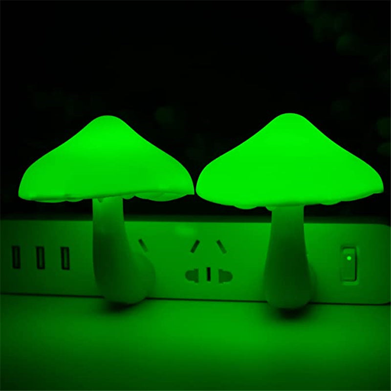LED Night Light Mushroom Wall Socket Lampe EU US Plug Warm White Light-control Capteur Bedro