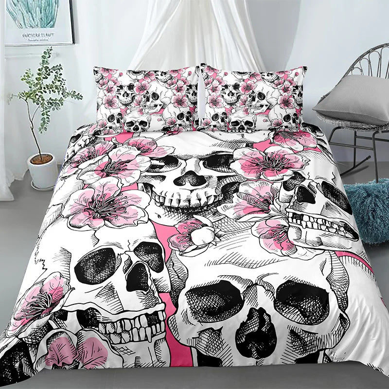 Crâne d'Halloween Imprimé Couverture matelassée Costume gothique