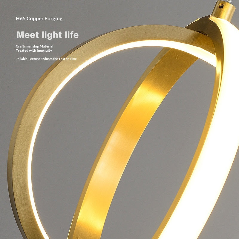 LED lumière circulaire lampe pendentif simple et créative