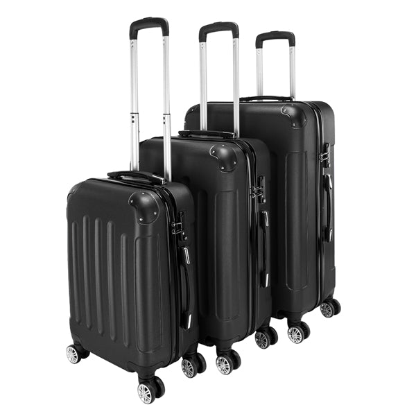 3-en-1 ABS Trolley Case 20 pouces-24 pouces-28 pouces noir