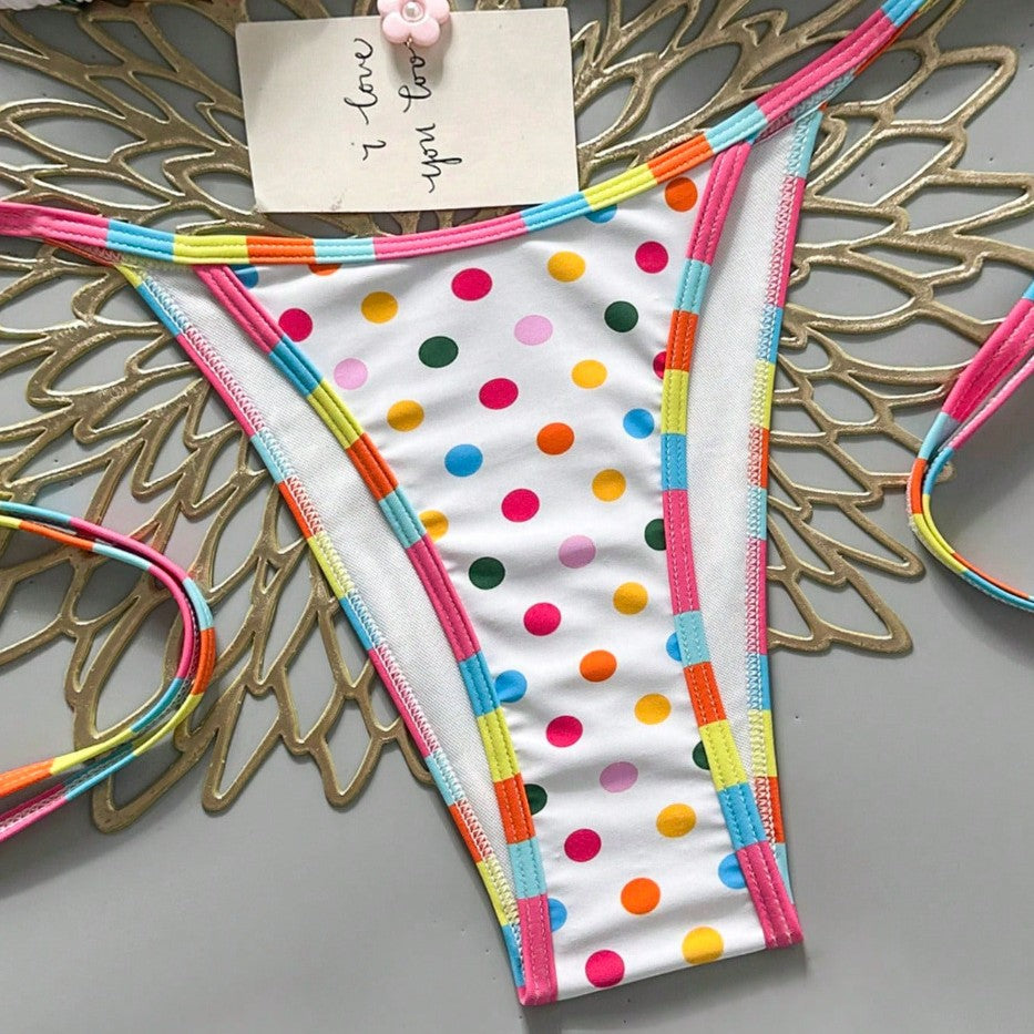 Maillot de bain bicolore imprimé pour femmes