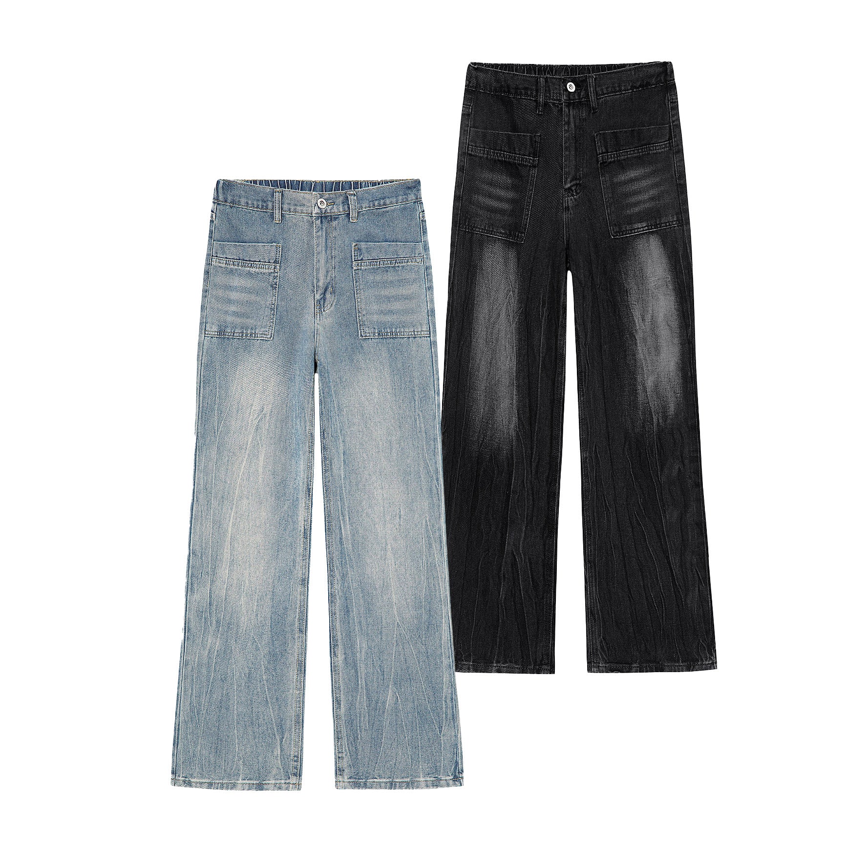 Arrivée Lightning-Stripe Droit-Leg Jeans Denim pour hommes