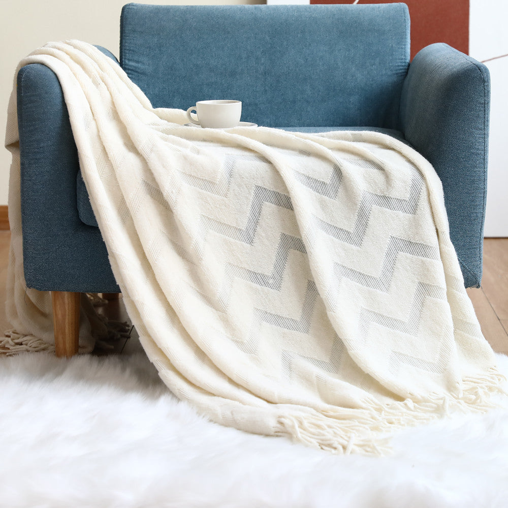 Canapé Couverture Herringbone tricoté bureau climatisation Nap couverture