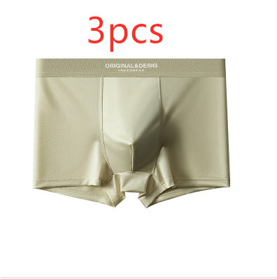 Sous-vêtements en soie de luxe satiné de luxe pour hommes Boxers respirants d'été Boxers