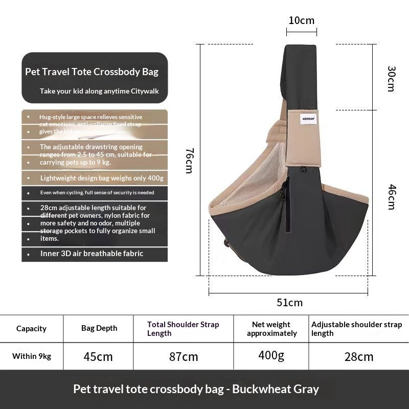 Pet Outing Tote Crossbody Carrier Sac à épaule portable Petit chien voyage
