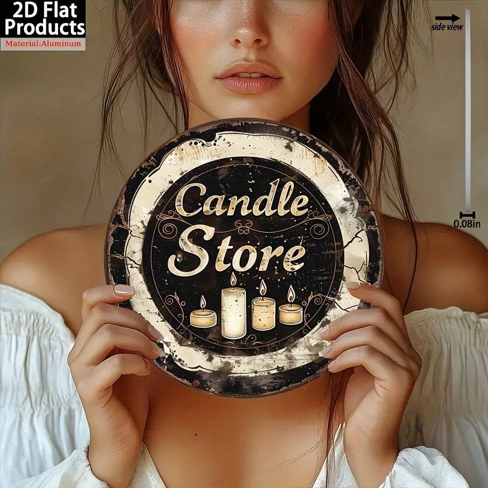 Bougie Boutique de métal panneau 7.87 pouce