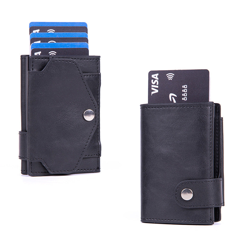 Support de carte RFID anti-scan PU en cuir de pièce de monnaie Démagnétisation-Proof portefeuille multi-carte