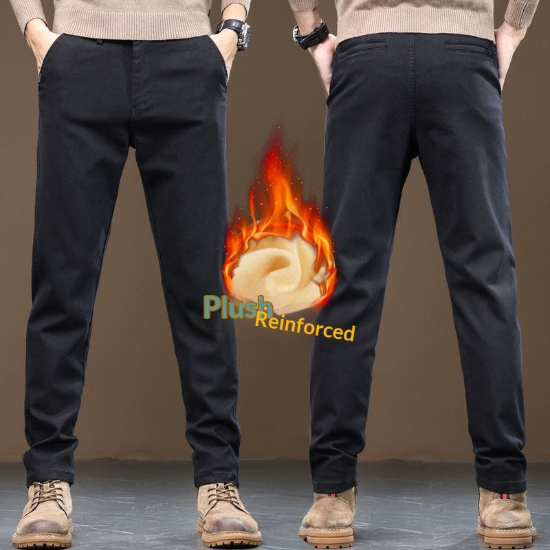 Chaolunbu hommes léger mature pantalons occasionnels droite